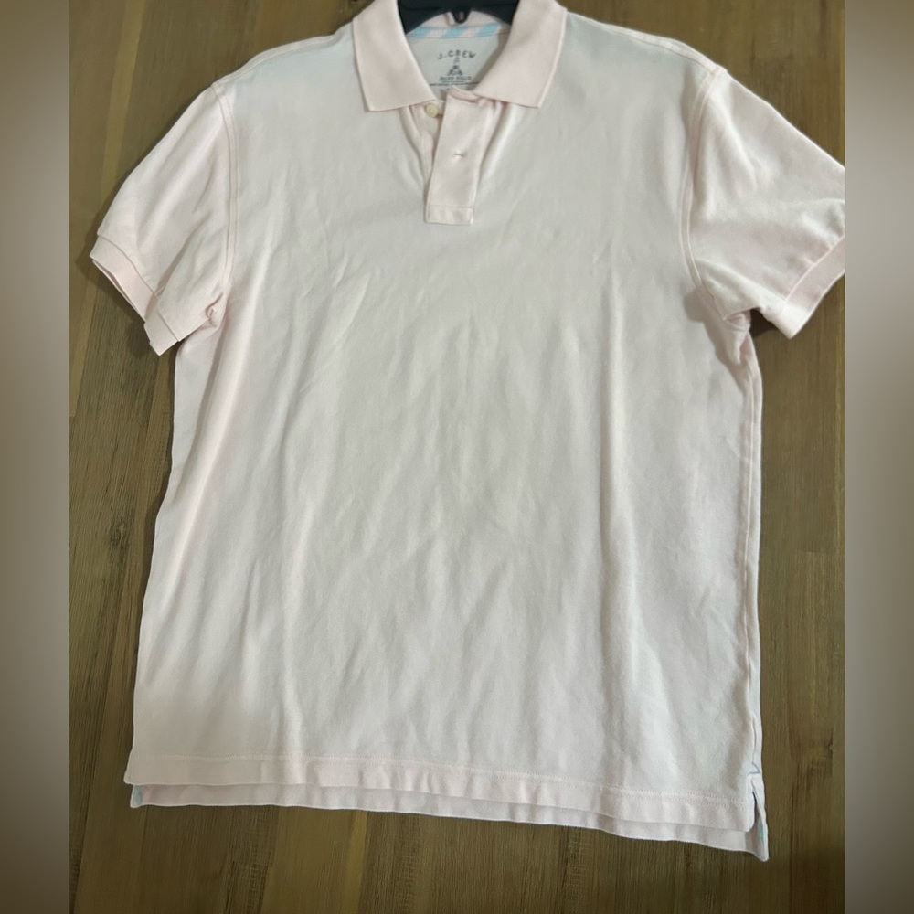 J Crew Men’s Polo, Medium, Light Pink